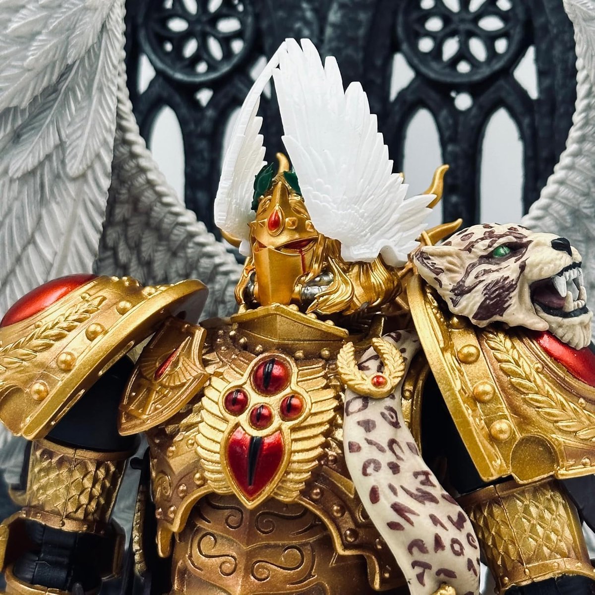 Warhammer helm onderdelen 03 - Blood Angels Sanguinius - PVC rubber - 1:18 schaal modelaccessoires - ShopVlot