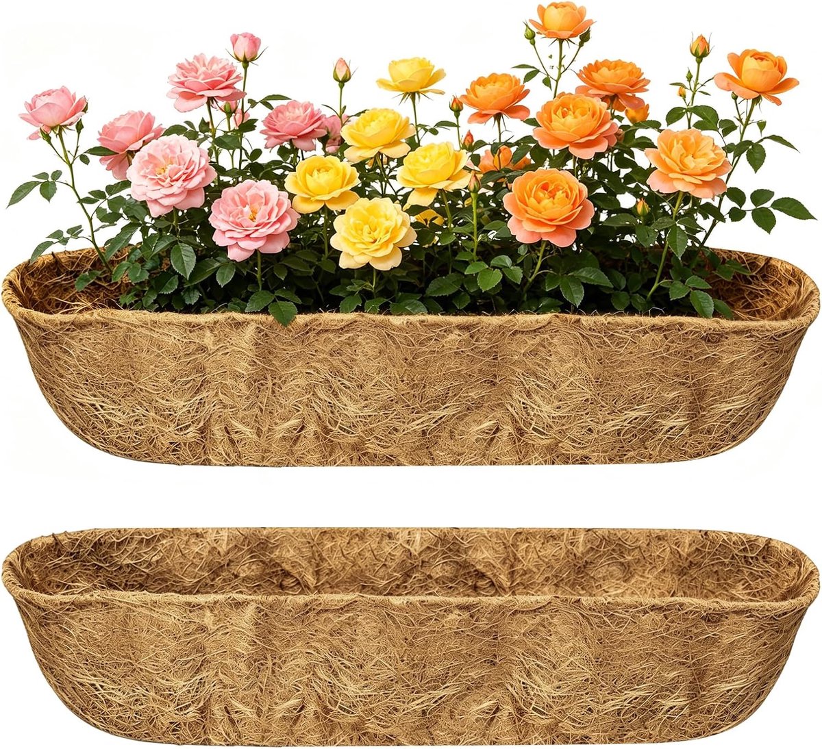 Trog kokos voeringen 24 inch - natuurlijke kokosvezel - dikke voering - ideaal voor plantenbakken - ShopVlot