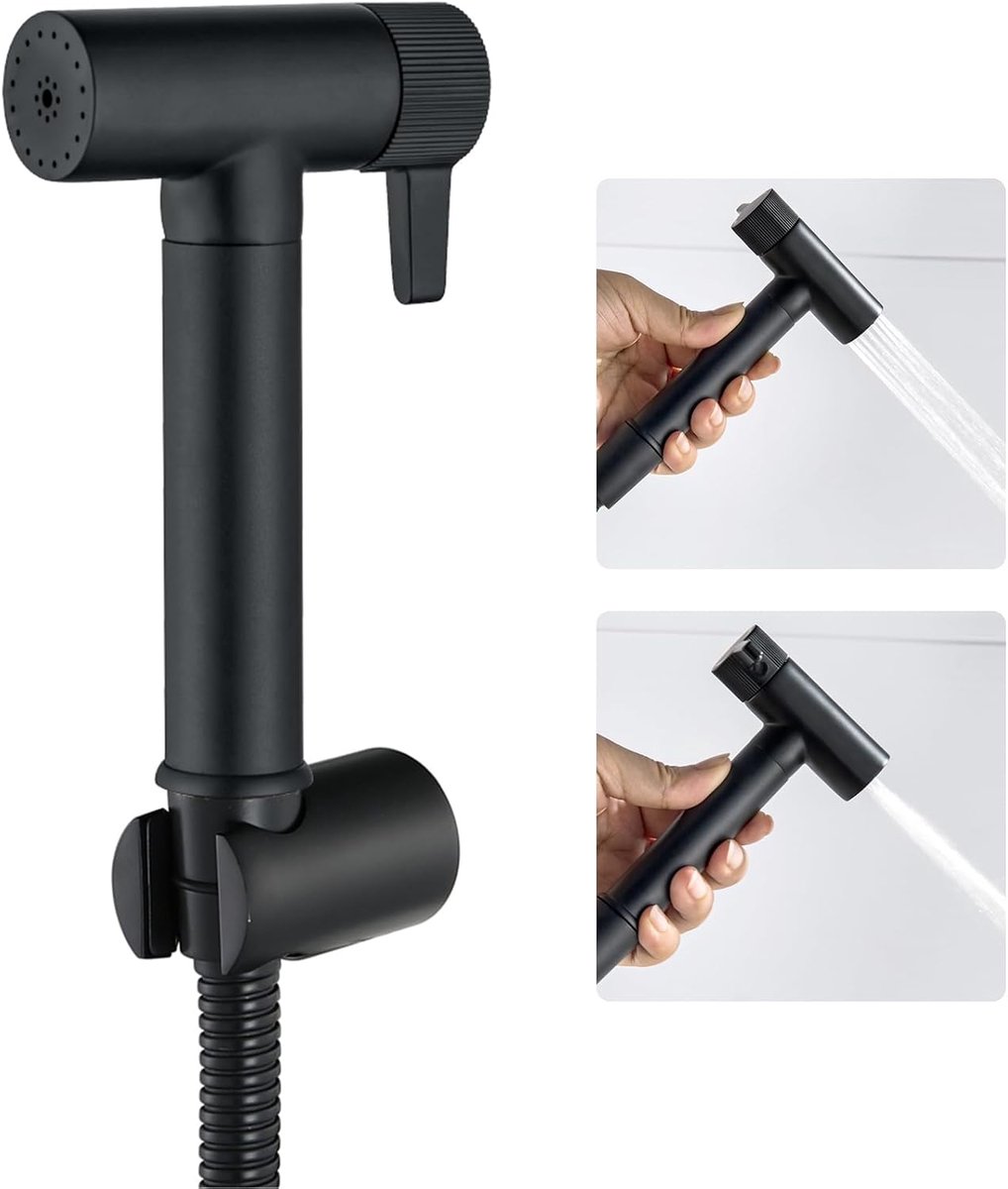Handheld bidet sprayer toilet - zwart - messing handdouche - ideaal voor hygiëne - ShopVlot