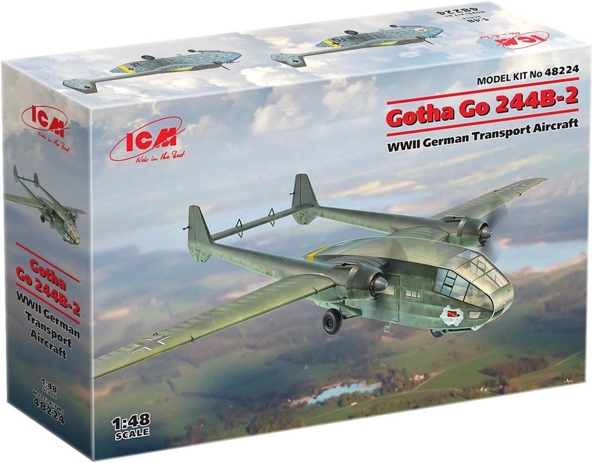 Modelbouw plastic schaalmodel 1/48 - ICM Gotha Go-244B-2 - gedetailleerd model - perfect voor hobbyisten - ShopVlot
