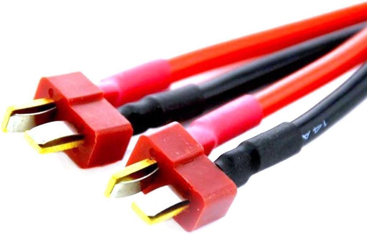 T Plug parallel batterij connector kabel - Deans stijl Y-harness - 14 AWG silicone draad - ShopVlot
