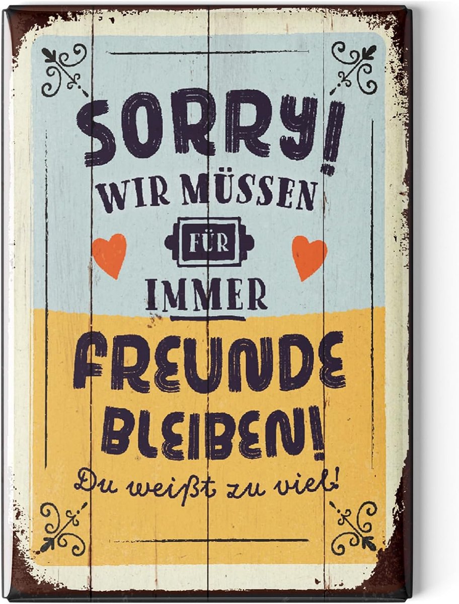 Magneten met grappige teksten 8 x 5.5 cm - Retro ontwerpen - Voeg stijl toe aan je keuken - LANOLU - ShopVlot