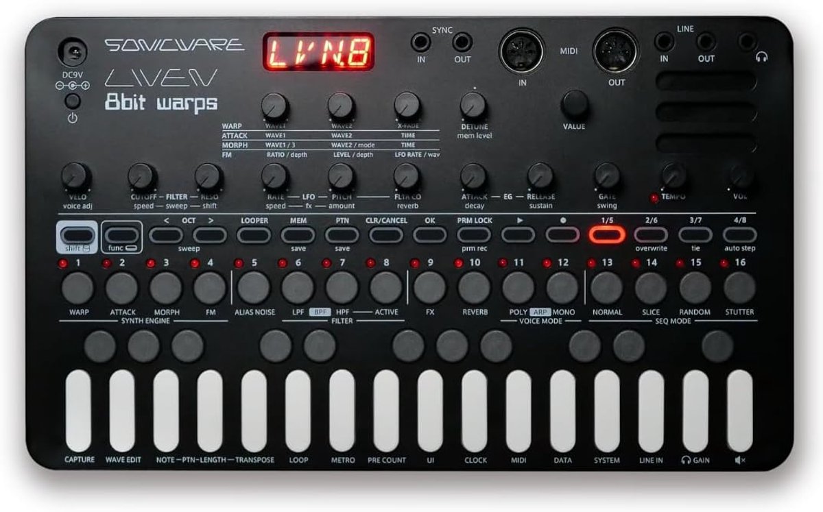 8-bit synthesizer groove box - 4-track looper - 6-note polyfonisch - ideaal voor muziekproductie - ShopVlot