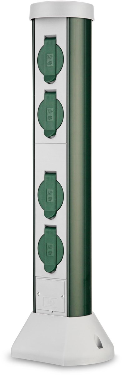 Tuinstopcontact 4-voudig H57 cm - Groen - IP44 - Geschikt voor tuinverlichting tot 3500 W - ShopVlot