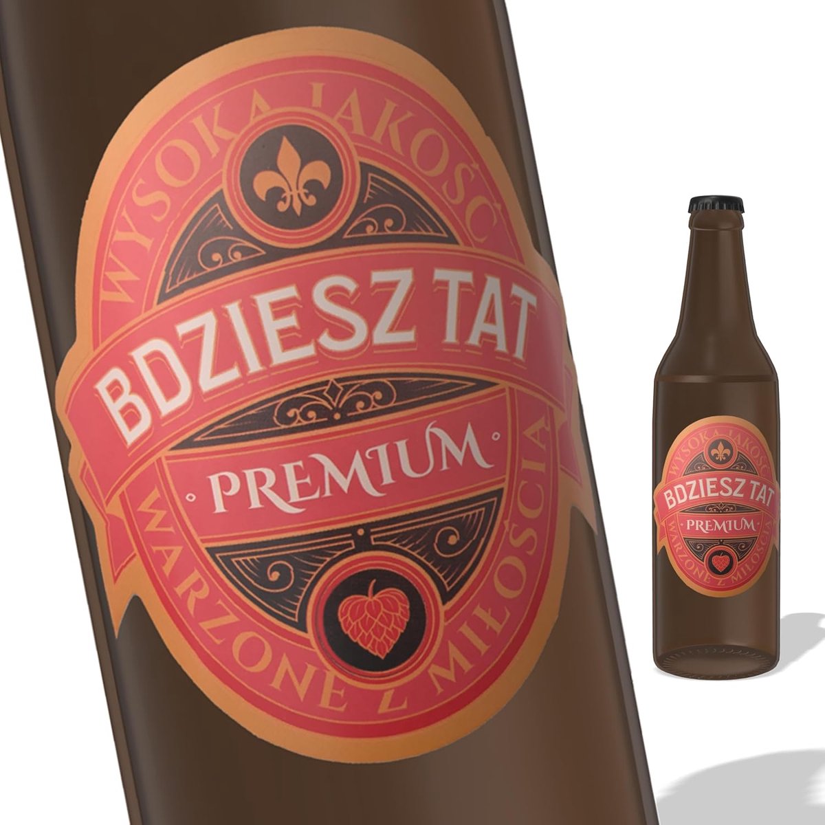 etiketten voor bierflesjes set van 3 - groen & goud - Będziesz Tatą - perfect voor aanstaande papa - ShopVlot