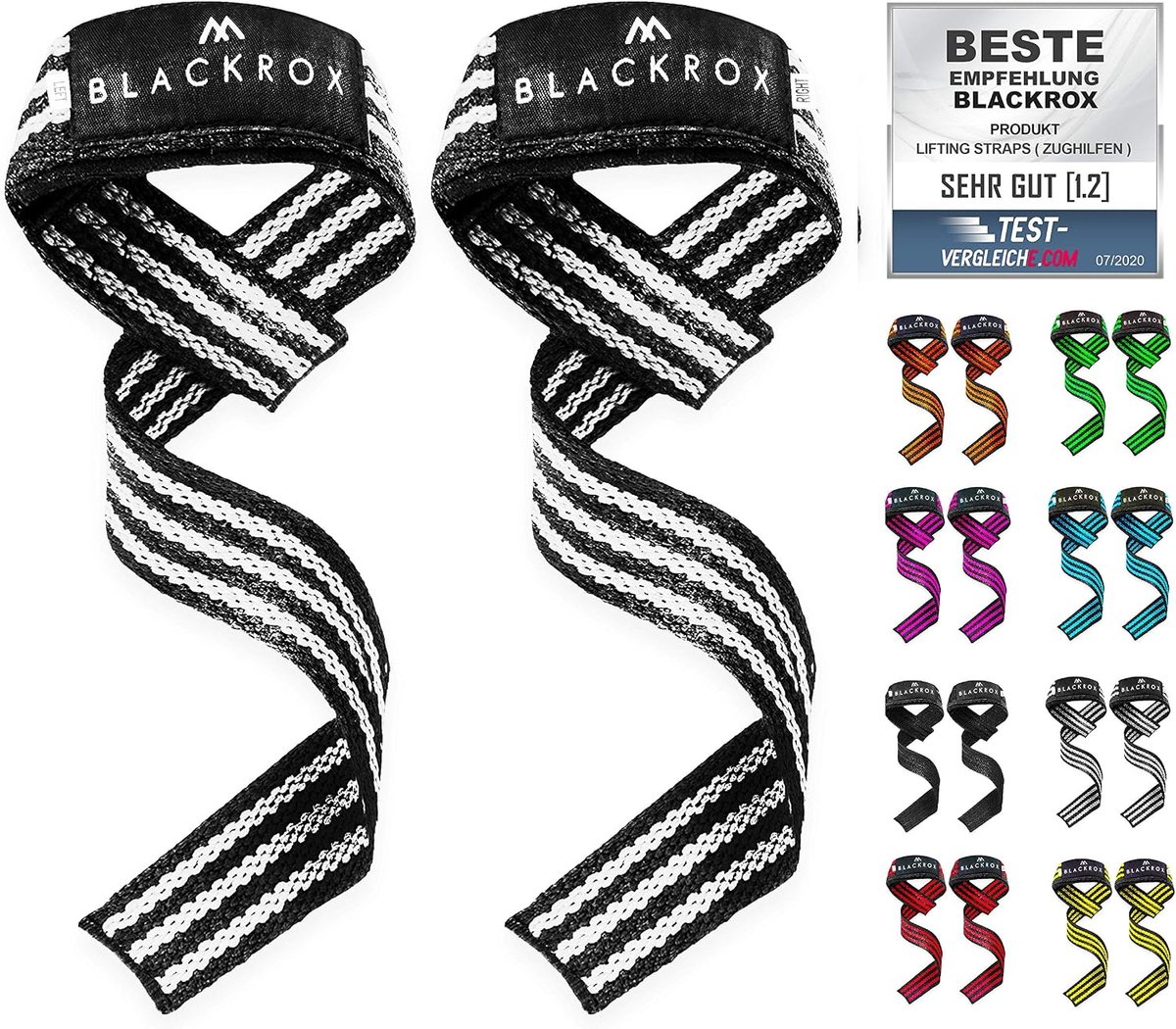 Lifting straps met padding - katoen - voor deadlifts - versterkt gripcomfort - ShopVlot