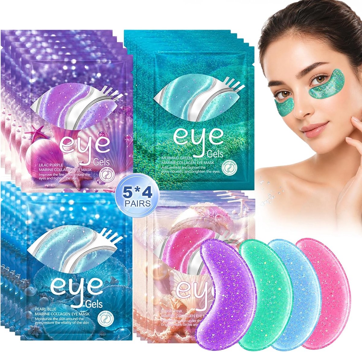 Oogpads 20 paar - superzacht - optimale hydratatie - vermindert gezwollen ogen en kringen - ShopVlot