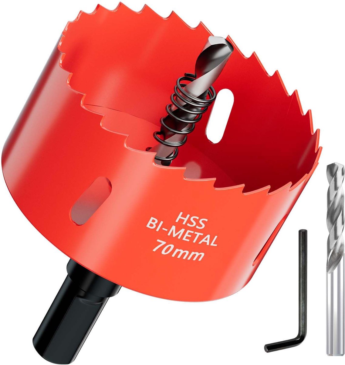 Holesaw boor 70 mm - HSS bimetalen - met driehoek gripadaptor - ideaal voor hout en kunststof - ShopVlot