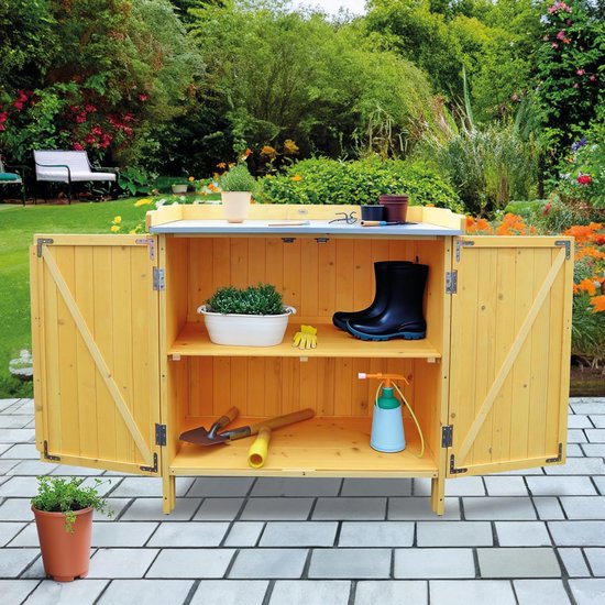 Tuintafel met onderkast, 98 x 48 x 95 cm — afbeelding 2