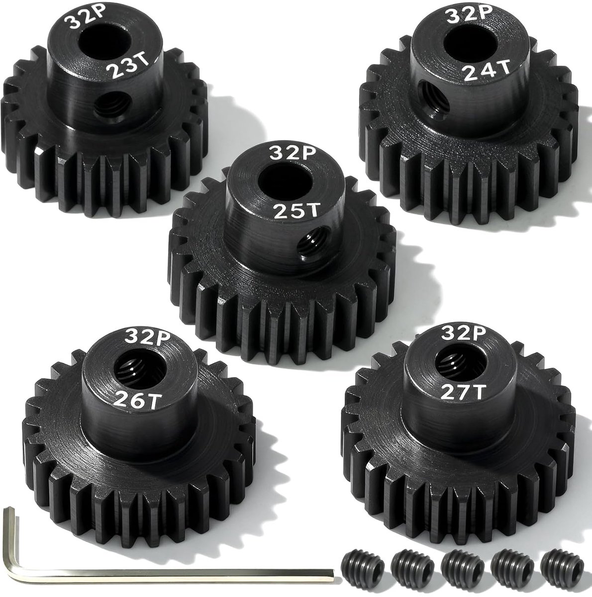 Set van 5 tandwielen 32P 5mm 23T 24T 25T 26T 27T