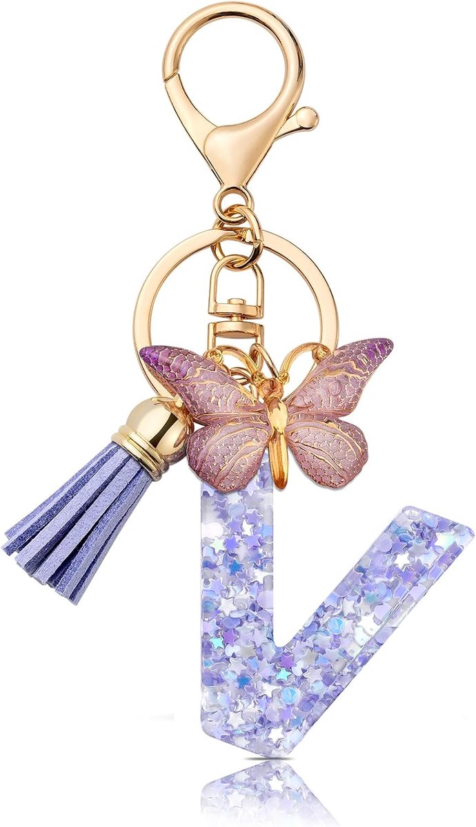 Sleutelhanger met Letter Beginletter Alphabet Vrouwen | Geschenken Gepersonaliseerde Sleutelhanger met Letter voor Vrouwen, een Leuk Accessoire voor Sleutels Tas of Rugzak