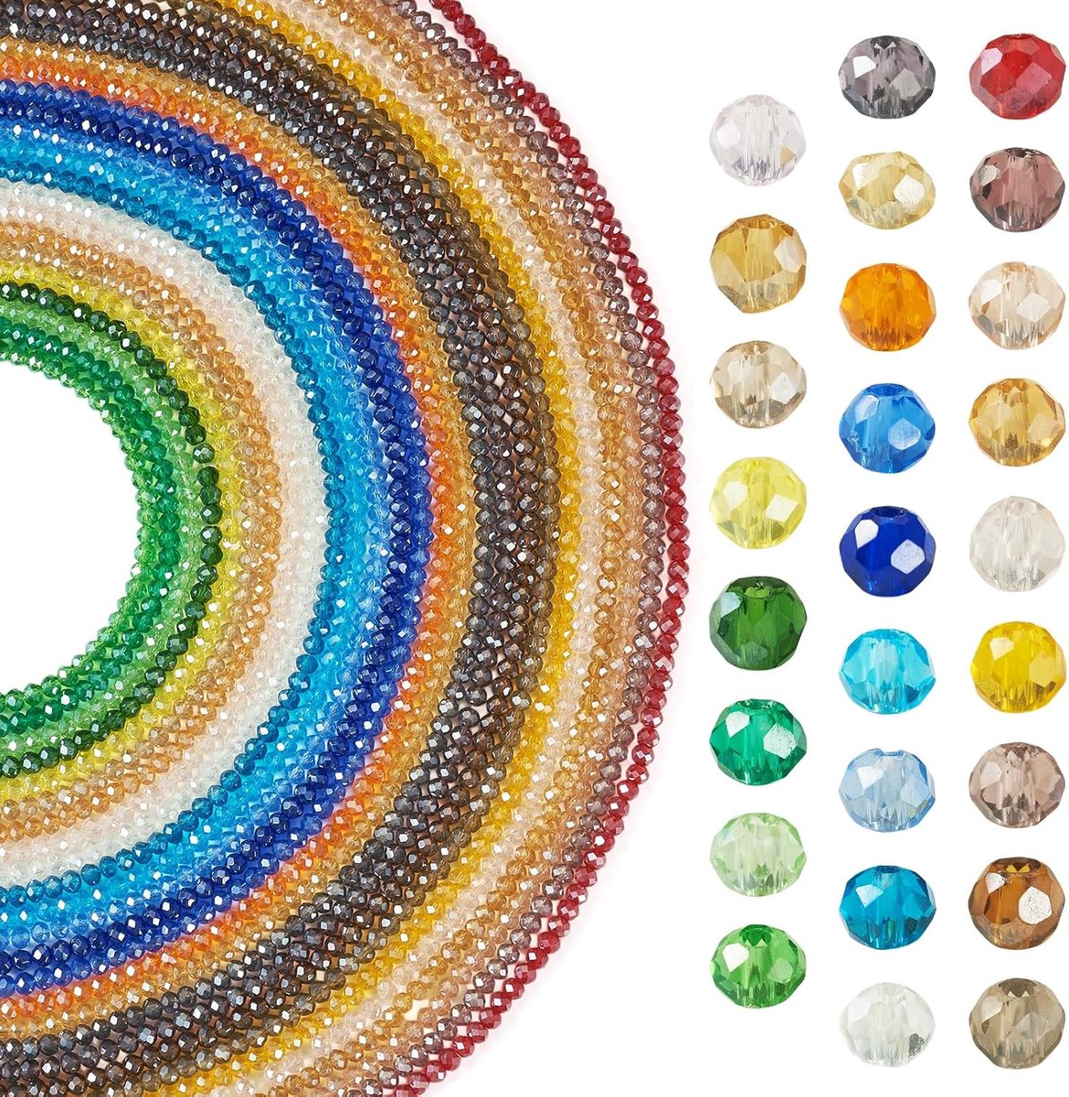 26 Strengen Facet Glas Kraal 3x2mm Rondelle Kristal Glas Kralen Pastel Losse Spacer Kraal voor Armbanden Oorbel Sieraden Maken Tas Decoratie