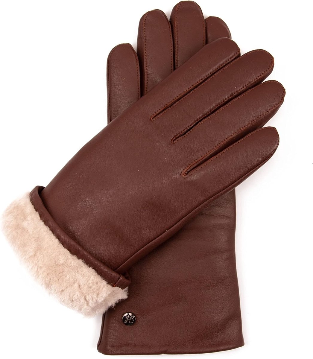 Handschoenen van lamsnappa gevoerd met 100% merino lamsvel, lang gesneden, lamsvachthandschoenen, shearling
