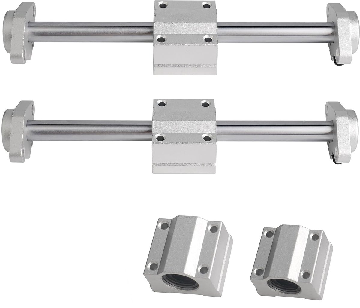12mm 100-600mm gehard staal met plating voor lineaire bewegingsstangen asgeleidingen (lineaire as +SHF12+SCS12UU, 100mm)