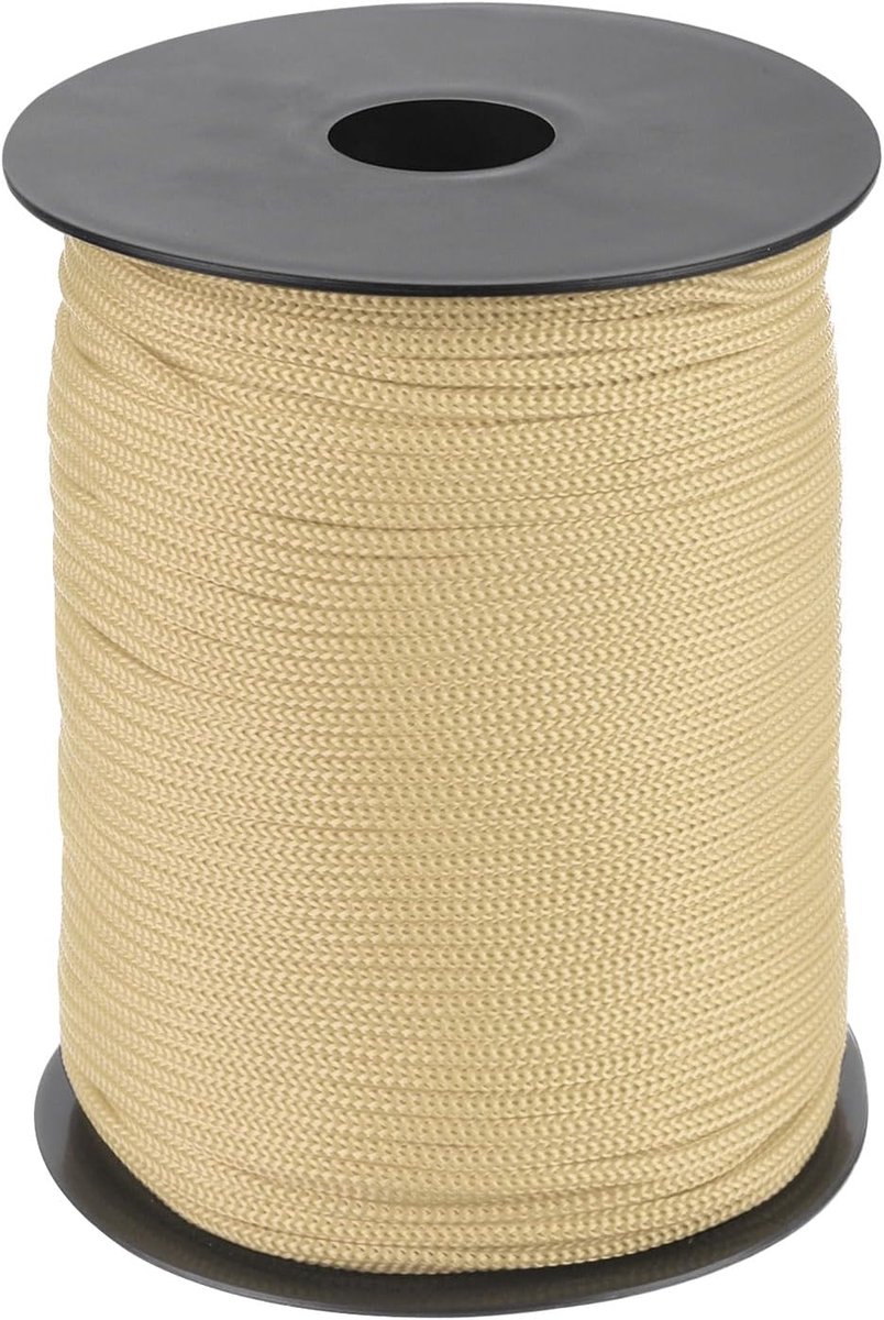 Touw van polypropyleen 1/8 inch, 100 m nylon touw hol voor waslijn, camping, wandelen, outdoor, kaki