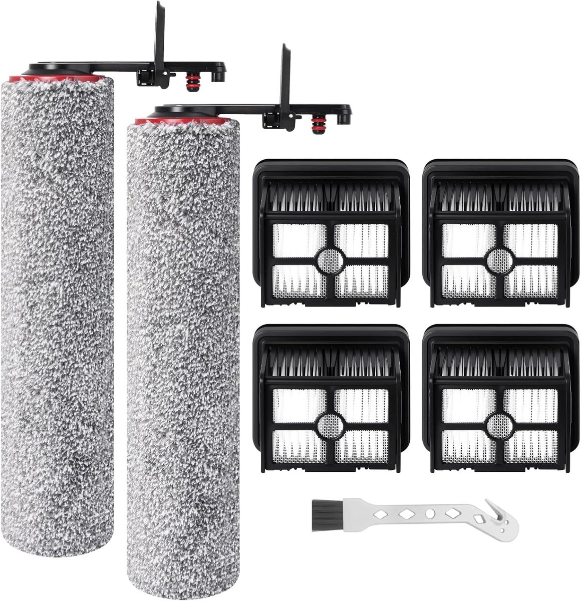 Borstelrolfilter, reserveonderdelen voor Dreame H15 Pro Heat nat- en droogzuiger, accessoireset, 2 borstelrollen + 4 droogfilters + 1 reinigingsborstel