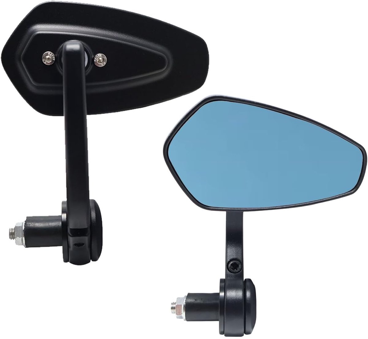Stuurspiegels Achteruitkijkspiegels, Universeel 7/8" 22mm Zijspiegels voor Brommer, Straatmotor, Cruiser, Scooter, Bobber, Cafe Racer, Roller, Quad, ATV