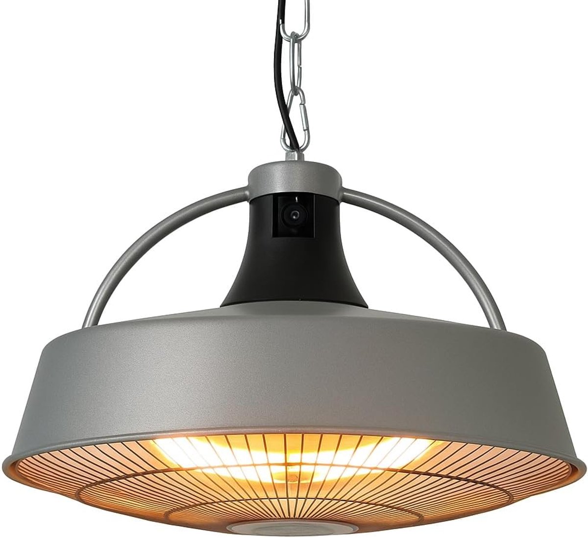 Plafondstraler, balkonverwarmer, tentverwarming WDH-210S (zilvergrijs + tot 2100 watt + verblindingsarm)