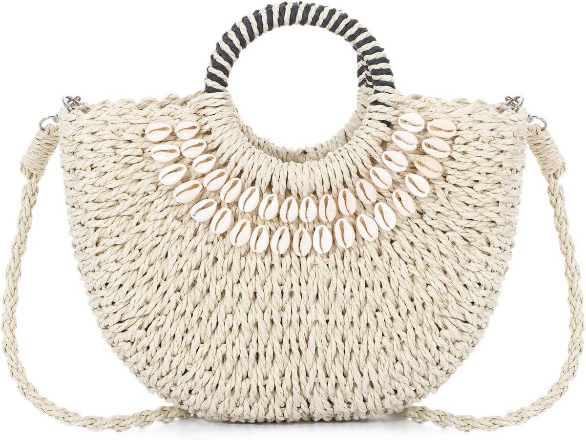 Strandtas Geweven Stro Crossbody Schoudertassen Top Handvat Satchel Handtas Portemonnee Zomer Portemonnee