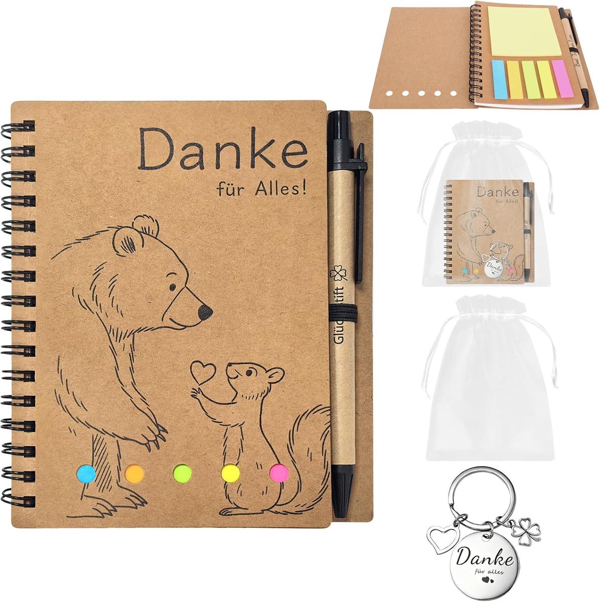 Afscheidscadeau Collega's Jobwisseling, Inclusief notitieboek en sleutelhanger, Beste Collega Cadeau, Dank je Afscheid Colleague Cadeau (Stijl 11)'