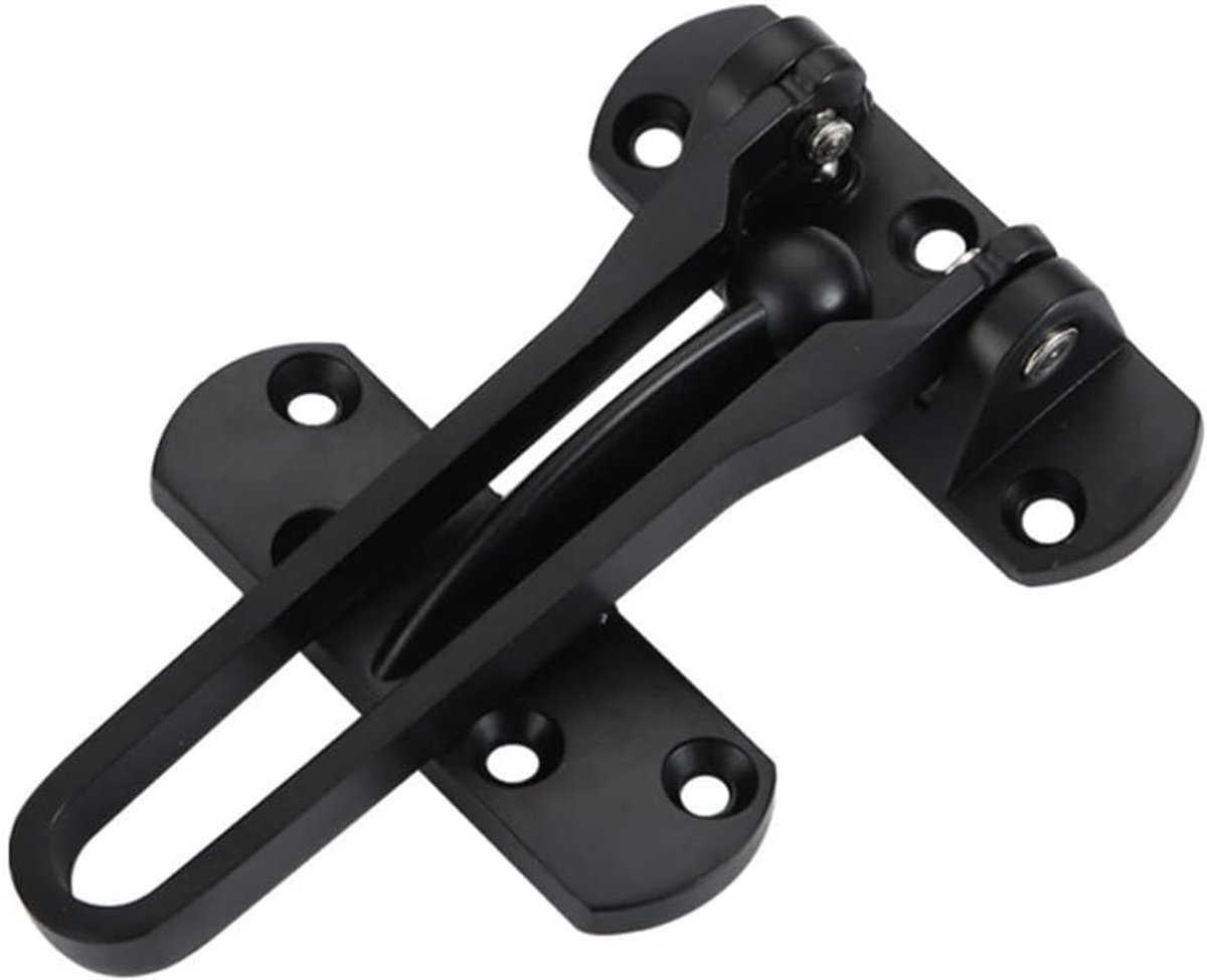 SnelShoppen - Zinklegering Zwarte Beveiligingsdeurbeugel, Fence Locks Draaibare Bar Deurslot Deurkettinkje Inbraakproof Hangslot Deurslot met Schroeve