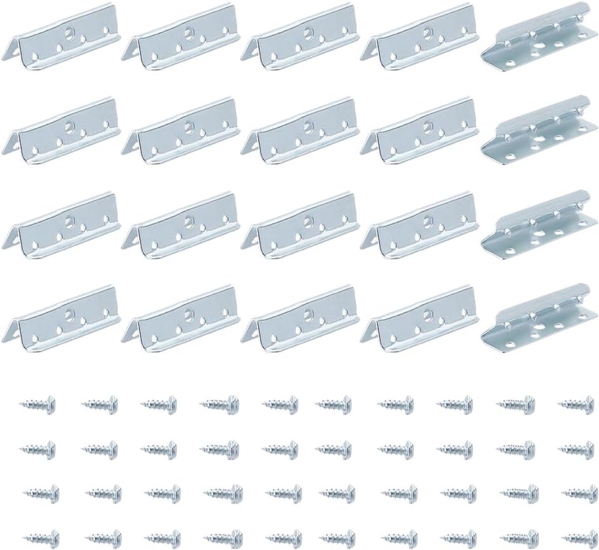50 stuks eindklemmen van metaal voor riemen klemmen klemmen zilver 2 x 0,6 inch voor elastieken met schroeven eindklemmen voor rubberen banden voor bekledingen