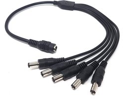 1 tot 5 stekkers Y-connector 2,1 mm adapterkabel Compatibel met JOOAN, PECHAM, TMEZON HD, ZOSI HD, JENNOV HD, EWETON, CHETOO, ANNKE, SANNCE, BG CCTV PSU-beveiligingscamera's 12V