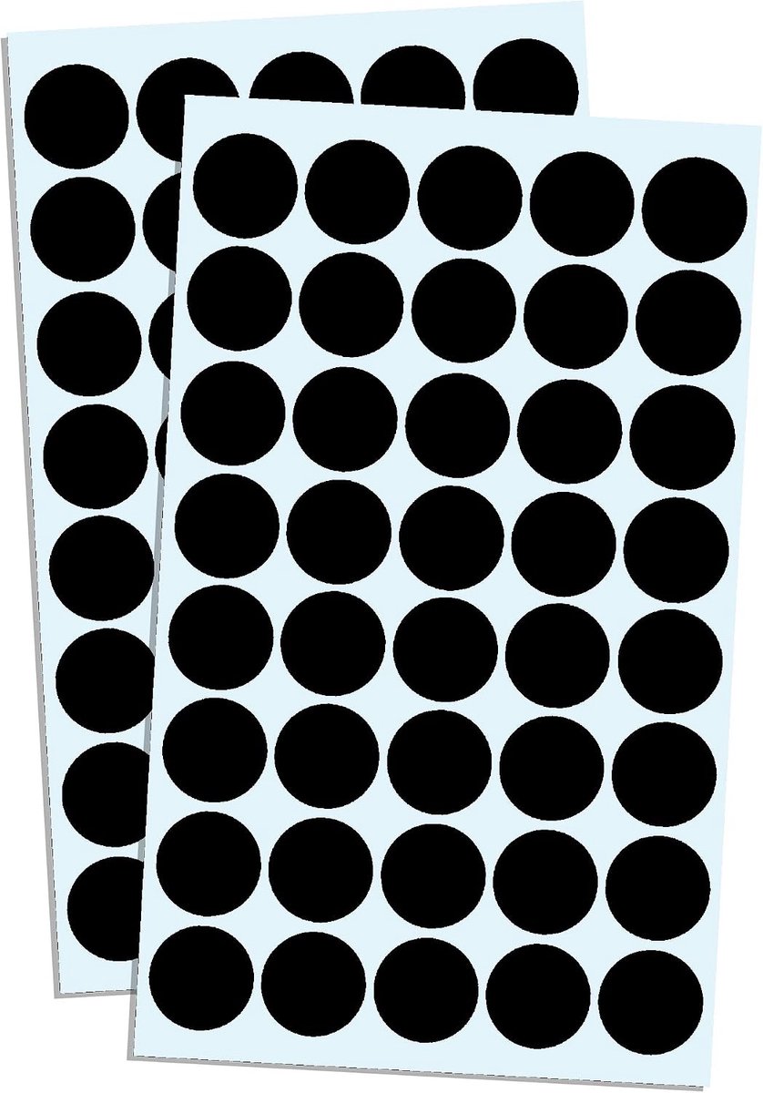 8000 Stuks - 20mm Ronde Stickers Gekleurde Stippenstickers Puntstickers Zelfklevende Etiketten - Zwart