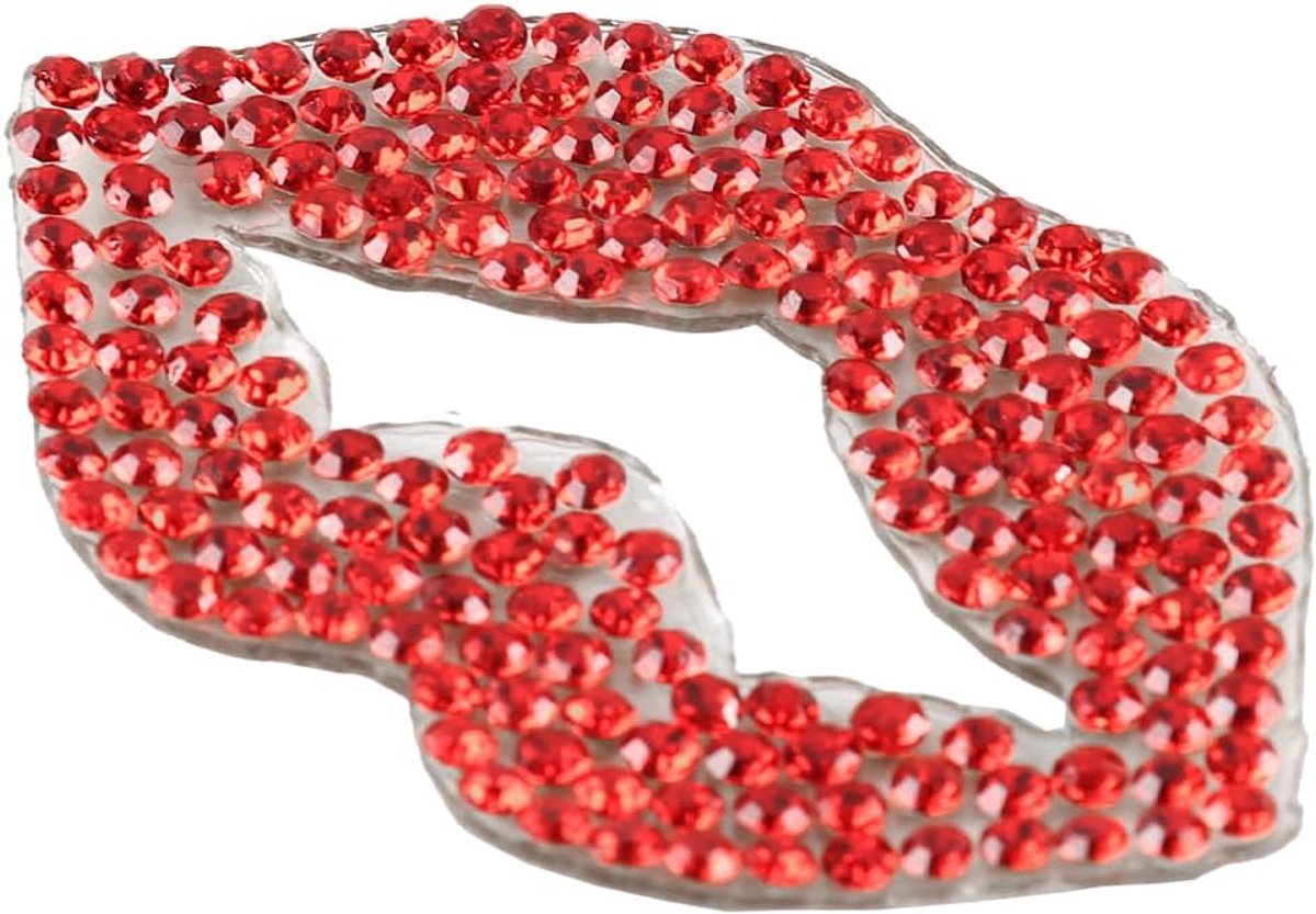 12 stuks lippen strass strijkapplicatie kus lip kristal hotfix transfer stickers rode bling patch decals voor jeans hoed decoratie