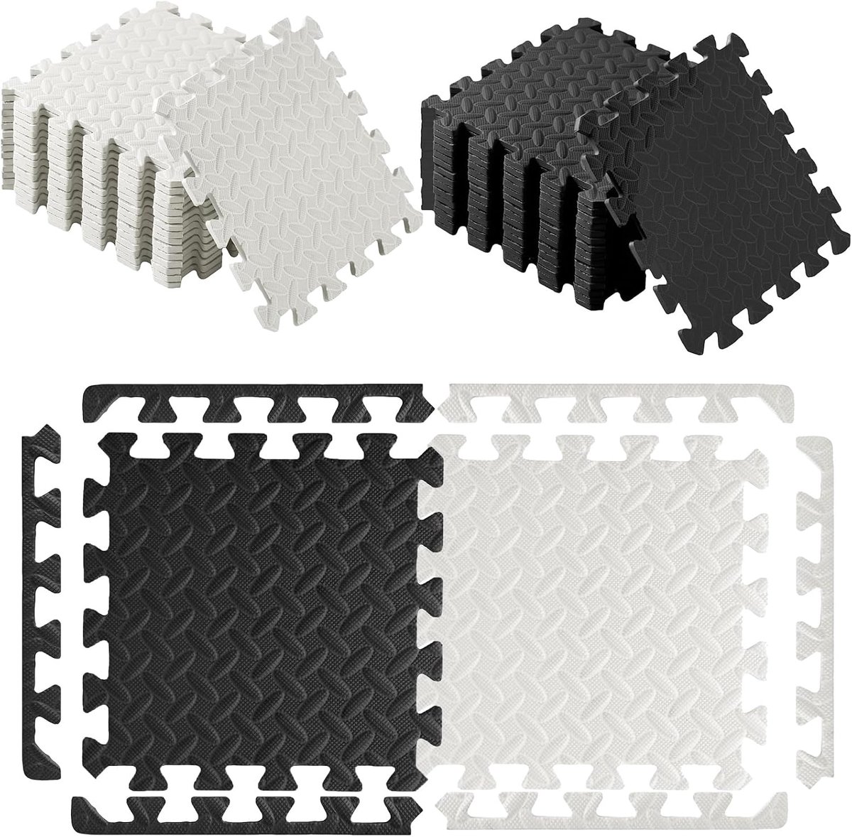 1 cm dikke vloermat, professionele set, 30 x 30 x 1,0 cm, compacte matten, EVA-sportmat, antislip, fitnessmat, zwembadonderlegger, sportmatten