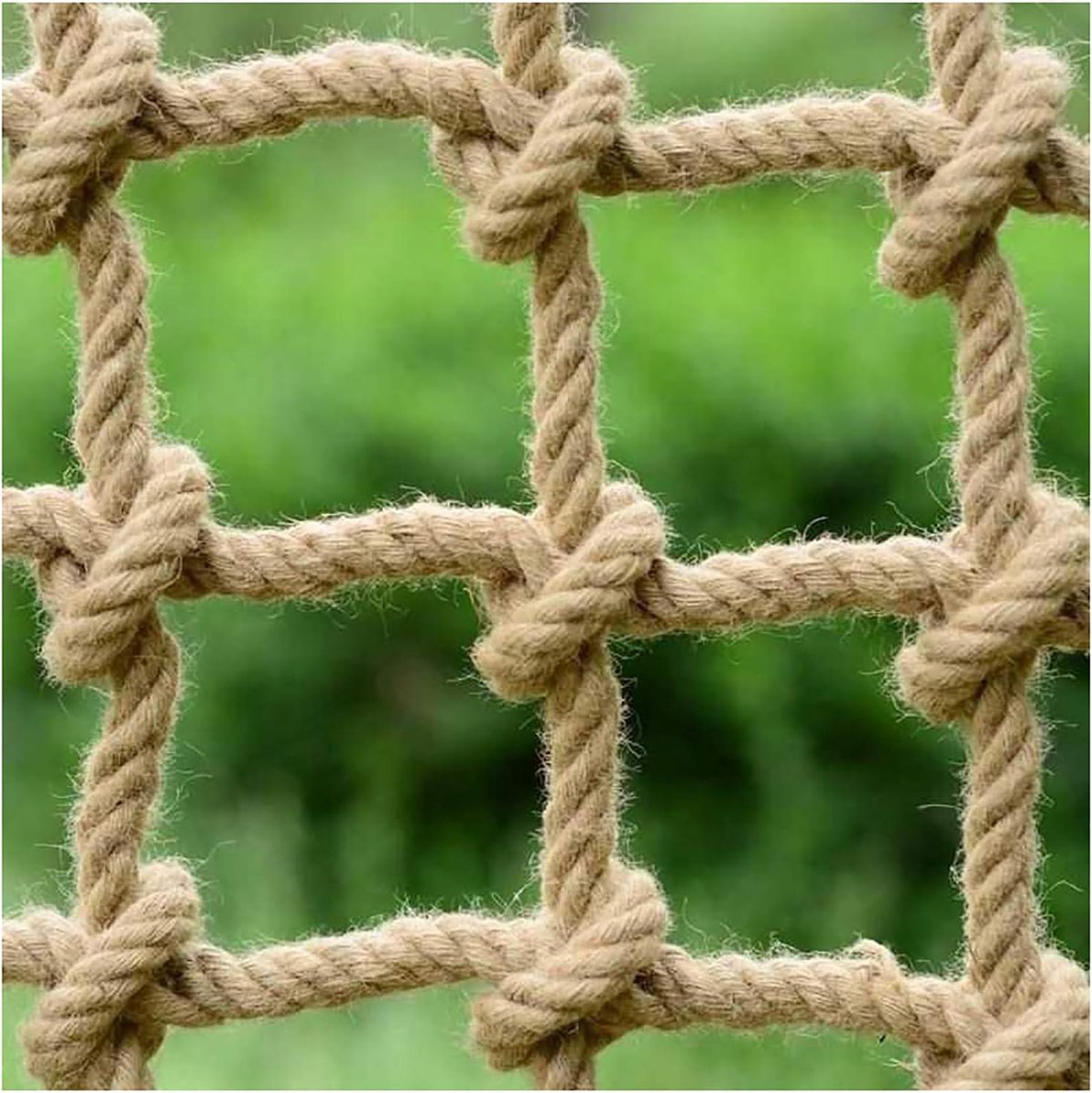 Kat veiligheidsnet anti-val beschermende hekwerk voor balkon raam trappen kind veiligheidsnet, touw decoratieve touw netto hennep touw decoratief net klimmen frame (maat: 1x1m (3.3x3.3ft), kleur: hennep touw)