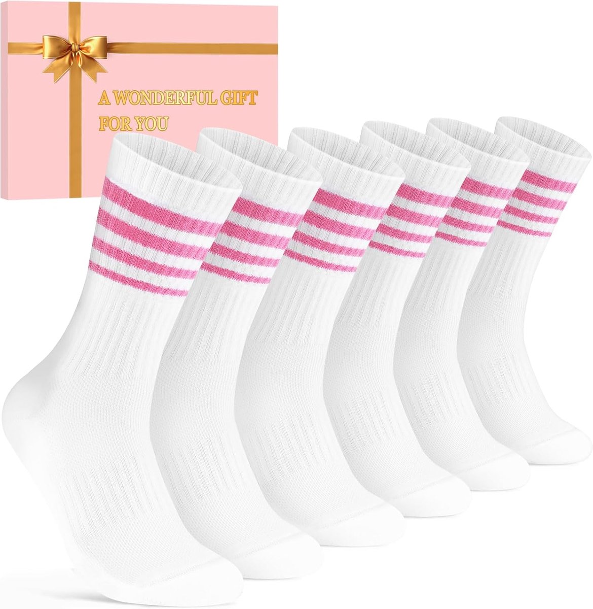 Sokken, Sport Katoenen Sokken, Ademend Midsok, Kleurrijk, Maat 35-38, 39-42, 6 Paar, Perfecte Kerst- En Verjaardagscadeaus Voor Dames