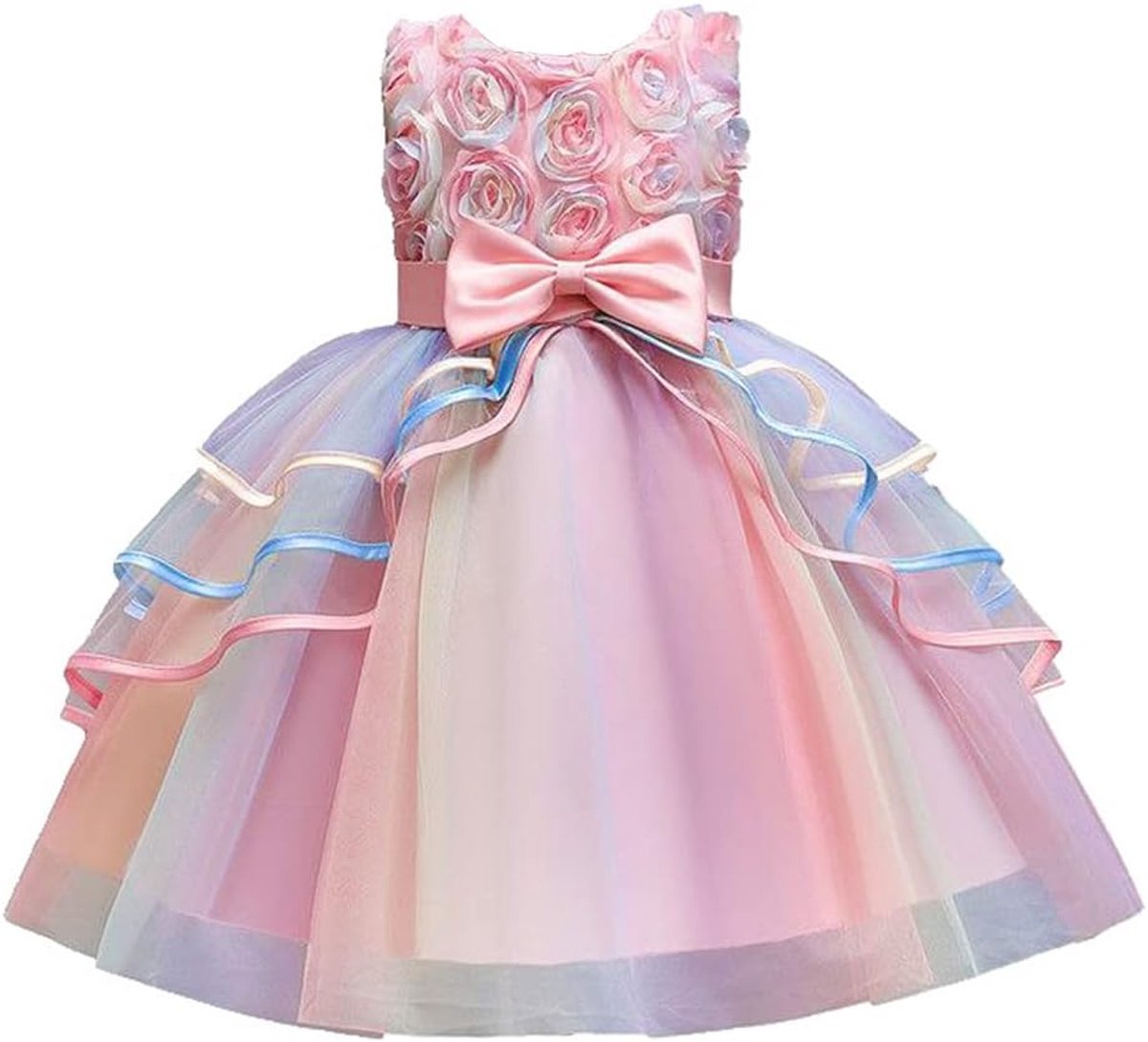 Meisjesjurk prinses lange jurk tule pailletten bloem meisjes feestjurk bruiloft bruidsmeisje jurk jurken voor kind
