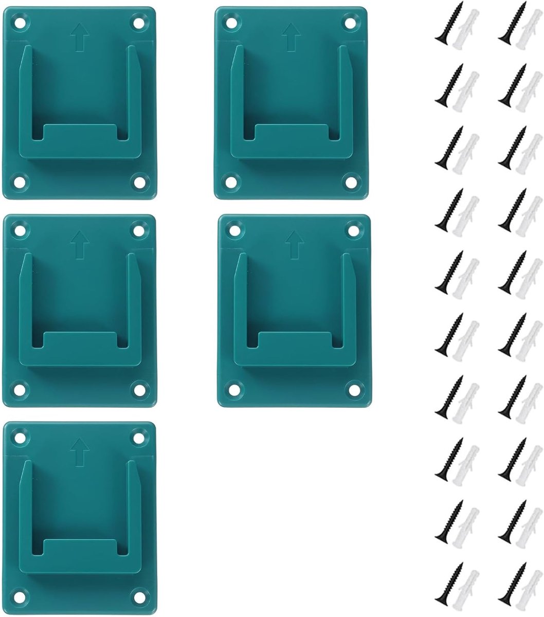 5 stuks blauwe gereedschapshouders, gereedschapshouder muur | Met 20 schroeven en sluitstoppen, voor Bosch 14,4 V/18 V elektrisch gereedschap