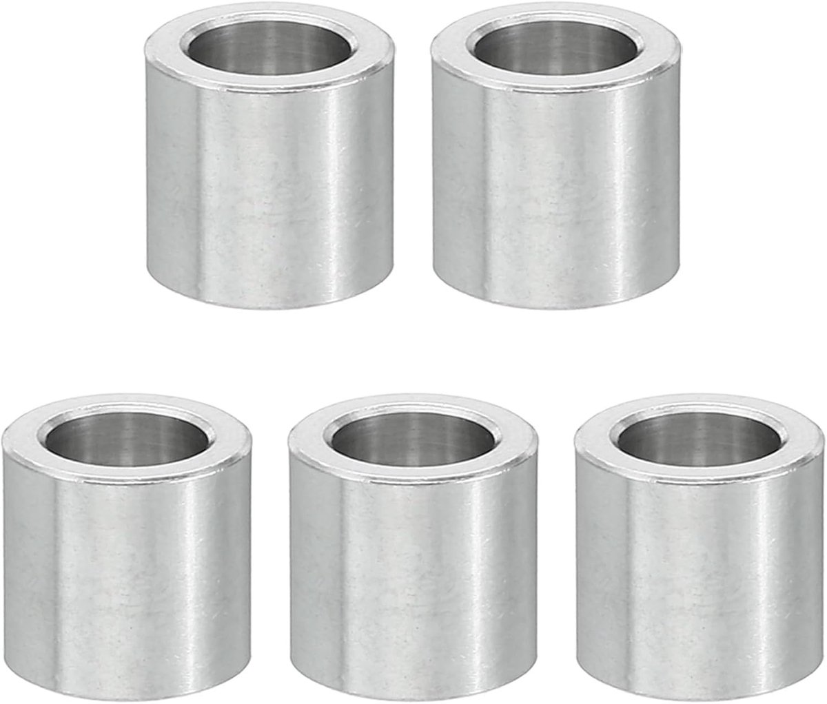 M5 Aluminium Spacers, 5 Stks Metalen Spacer Aluminium 5.2mm ID x 8mm OD x 8mm L Aluminium Spacer Schroef Standoff Ronde voor 1/5 "of M5 Schroefbouten