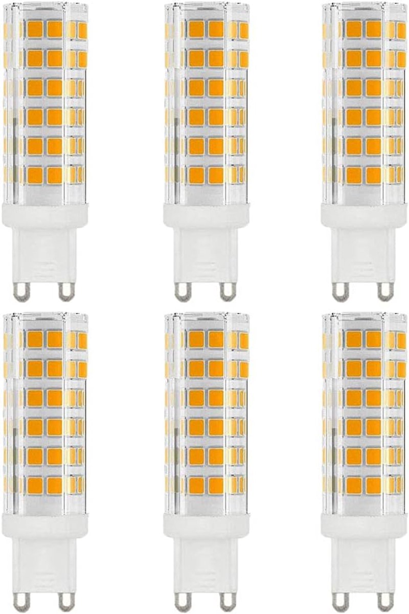 9W LED Warm Wit 3000K LED Lamp G9 Equivalent aan Halogeen 90W Spot Light 900LM Laag Verbruik 230V Lamp G9 360° Hoek Straal Niet-Dimbaar Slaapkamer Woonkamer Keuken - Pak van 6