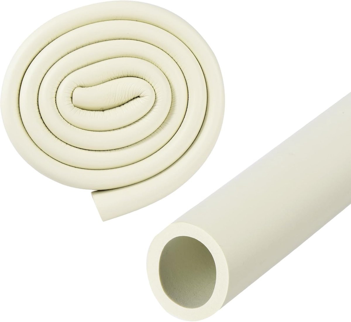 Isolatieschuim van 25 mm, 1 inch, ID 35 mm OD 1 m lengte, zachte flexibele schuimbuis, schuimisolatie voor handvatsteun/gitaarstandaard/dakrekken [wit]