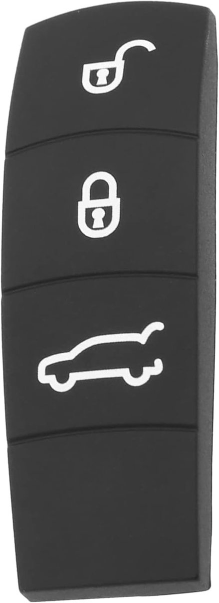 3-knops Afstandsbediening Sleutel Rubber Pad Compatibel met Cayenne/Macan Auto Afstandsbediening Sleutelhanger Knop Pad Vervanging Sleutel Case Shell Cover Protector Zwart