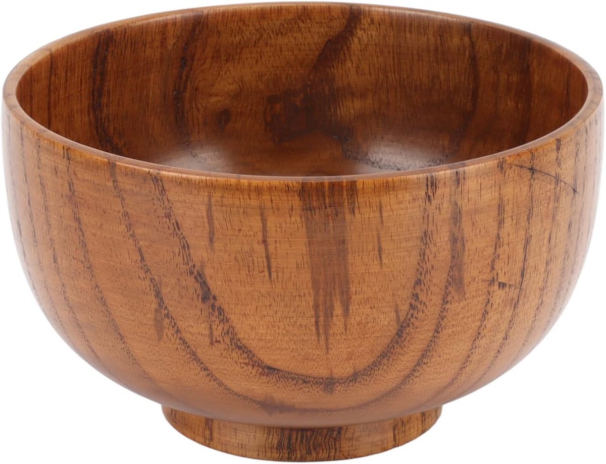 Kommen, 5,5" Japanse Natuurlijke Houten Soepkom Handgemaakte Houten Kom Voor Rijst, Soep, Salades, Ontbijtgranen, Nacho's, Chips