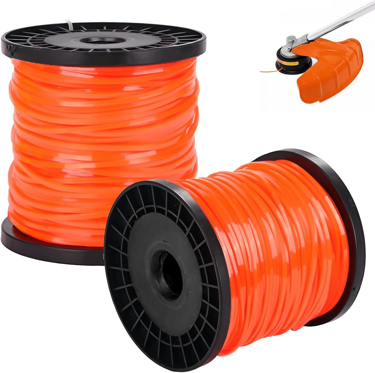 Draad, trimmerdraad, 2,4 mm x 100 m, trimmerdraad, reservedraad, ronde grastrimmerdraad, maaidraad van nylon, versterking bosmaaier, grastrimmer, oranje