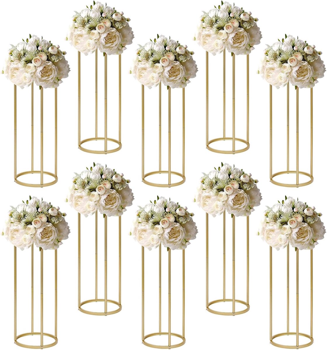 Standaards Tafelopzetstukken, Metalen Hoge Vaas Bloemenkolomstandaard voor Bloemenarrangementen, Hoge Geometrische Bloemvaas Voor Bruiloft Tafelopzetstukken Voor Feest