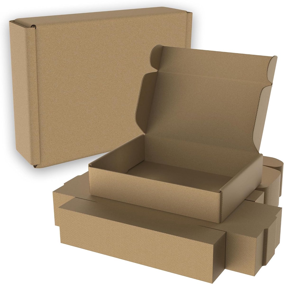 Verzenddozen met deksel kartonnen doos bruin vouwdozen verpakkingsdozen van golfkarton mailer dozen voor geschenkverpakking goederenverzending vouwkarton - 20 stuks - 20x15x5cm