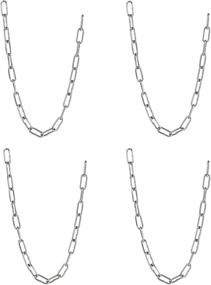 ketting 4 stuks, 3 mm 0,5 meter snijlengte in metalen ketting, roestvrij stalen kettingen, corrosie- en roestbestendige, zware stalen ketting voor anti-diefstal/liftketting, huisdier,