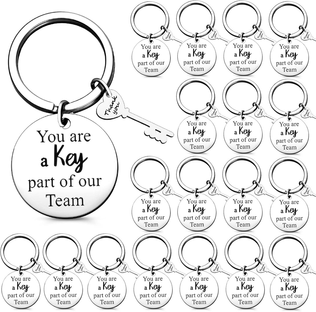 20 Stuks Dank U Sleutelhanger Geschenken Voor Team Werknemer Waardering Sleutelhanger Geschenken Voor Vrouwen Mannen Personeel Verpleegkundige Leraar Pensioen
