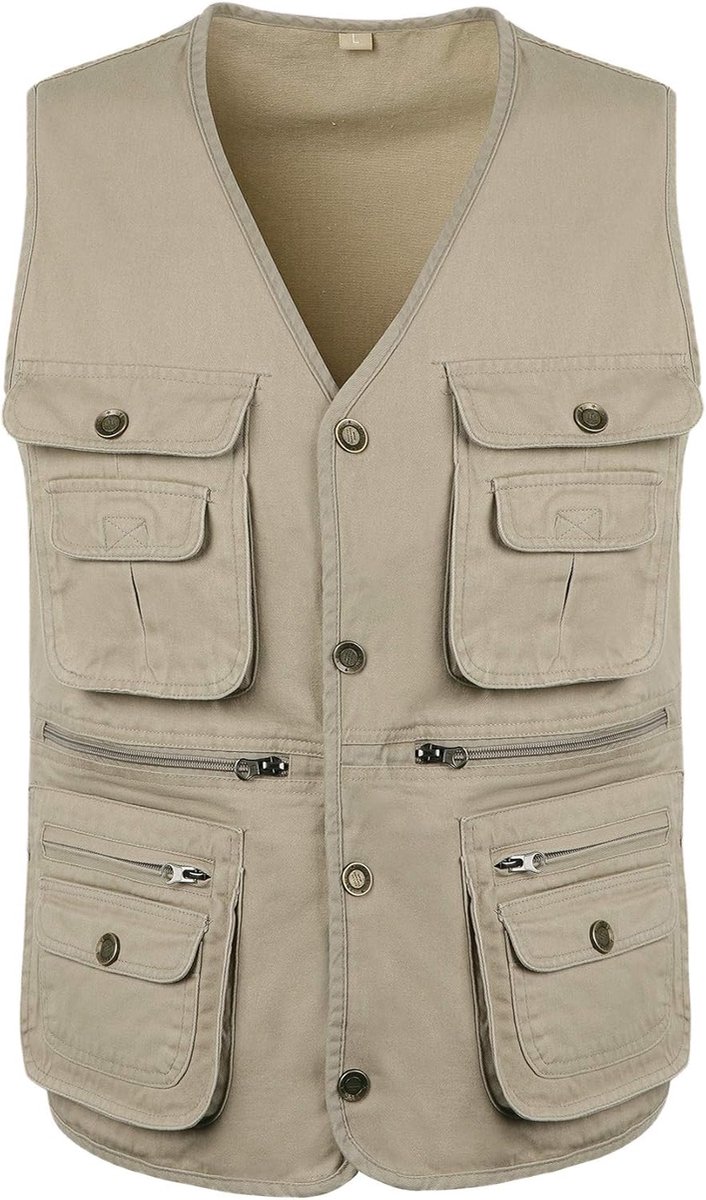 Casual Vissen Vest Lichtgewicht Ademend Fotografie Vest Outdoor Multi Pocket Utility Gilet Safari Wandelen Reizen Vest Tops Katoen Mouwloos Jas