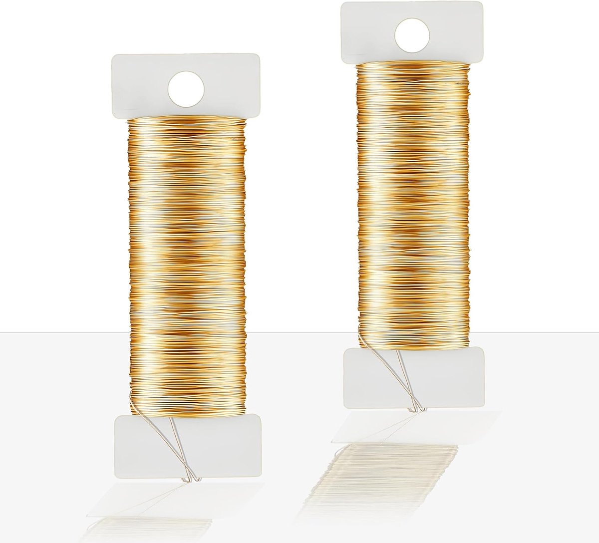 Draad, gouden sieradendraad, 2 rollen draad voor het knutselen van sieraden maken, haken, doe-het-zelf handwerk, boeketten, binden en knopen (50 m/rol)