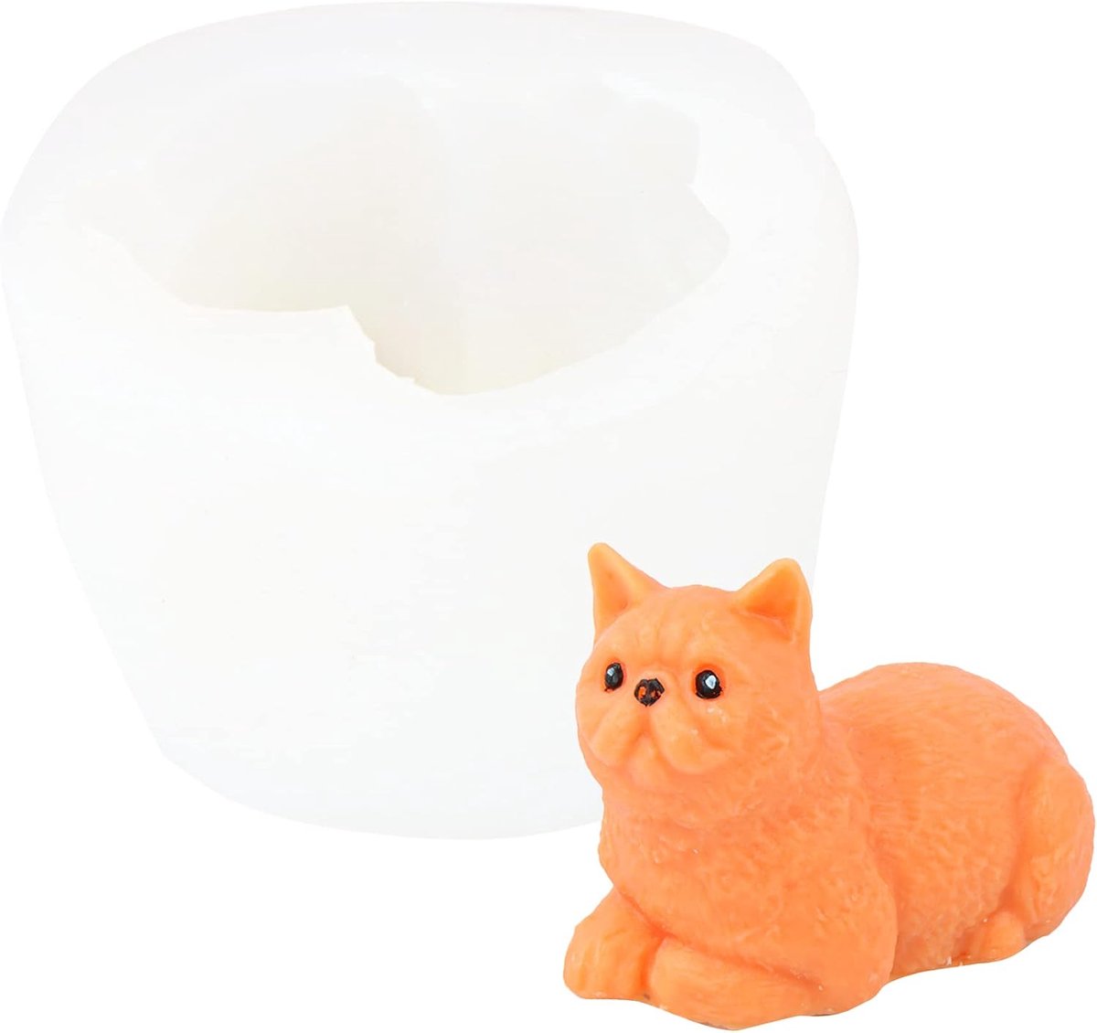 vorm dieren 3D, kattenvorm, siliconen zeepgietvorm, dier gietvormen van siliconen, hondenkaars, siliconen vorm, epoxyhars vormen voor cake, zeep, fondant, taartdecoratie, vorm (6#)