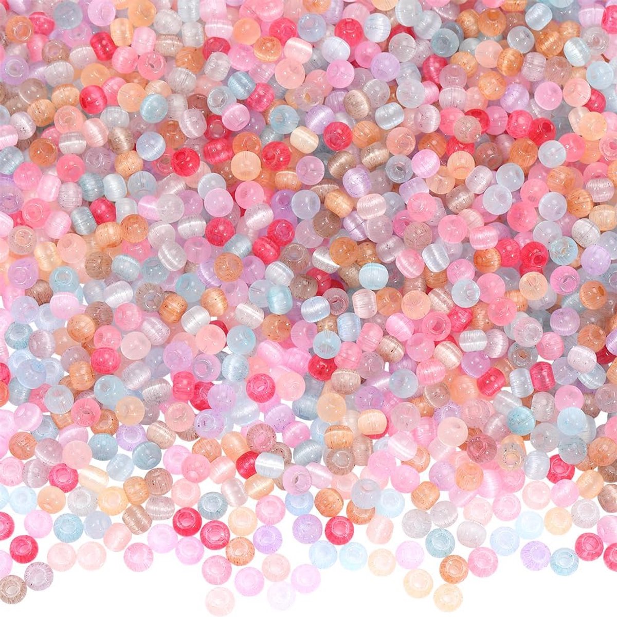 Kralen 4mm Glas Rocailles Bulk Leuke Roze Kleurrijke Kleine Glasachtige Crystal Losse Spacer voor Sieraden Maken DIY Bevindingen Kettingen Armbanden Oorbel
