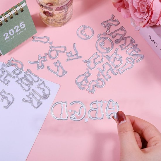 Kat Alfabet Snijden Dies voor DIY Scrapbooking Metalen Kat Letter Snij Dies Artiest Snijmal voor Kaarten Maken Embossing Fotoalbum Ambachten Decor — afbeelding 2