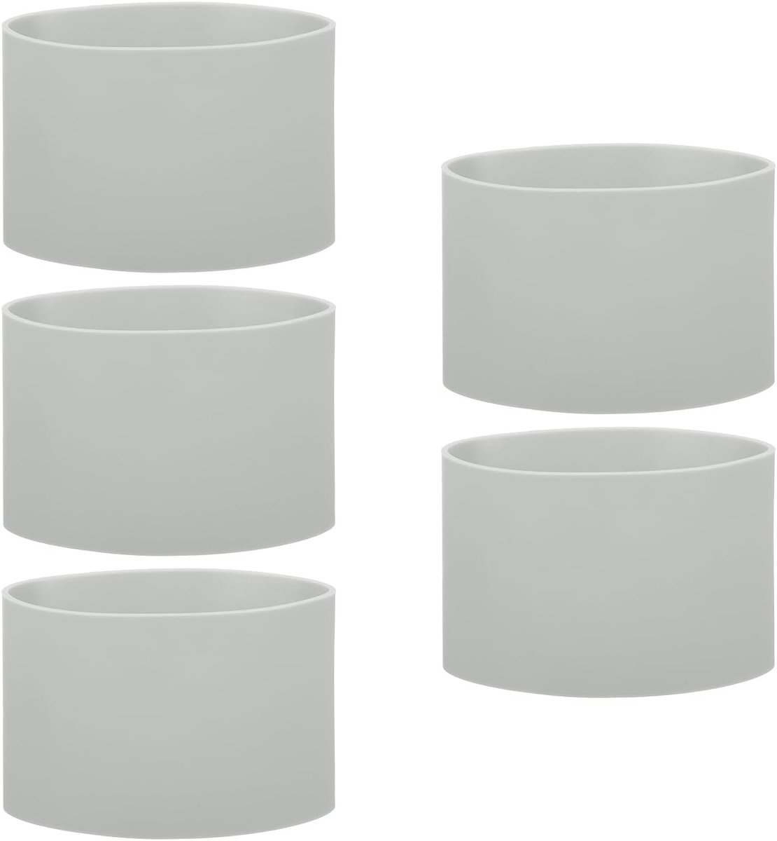 5 stuks siliconen elastiekjes, antislip, 9 cm, platte elastische elastieken voor boeken, vallen, kunst, cadeaupapier, kabelbundel, grijs